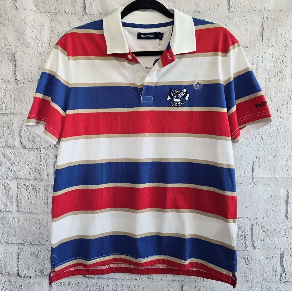 Nautica Classic Fit Striped Polo NWT Men's Size XS